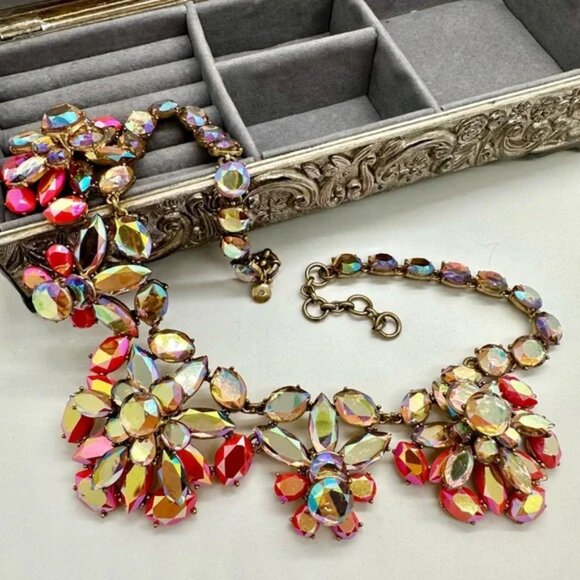 J Crew Crystal Statement Necklace WOW - Picture 8 of 10